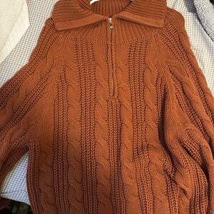 Cable Knit Rust Sweater